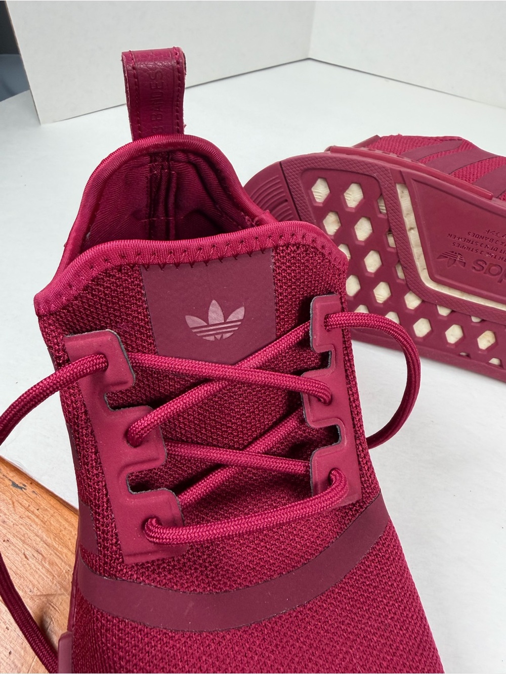 Adidas NMD_R1 Women’s 7.5 Burgundy Boost Knit Sneakers Running Shoes Casual - Picture 10 of 11